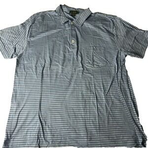 J.Crew Golf Polo Shirt Men XL Blue Stripe‎ Short Sleeve Vintage Oarsman